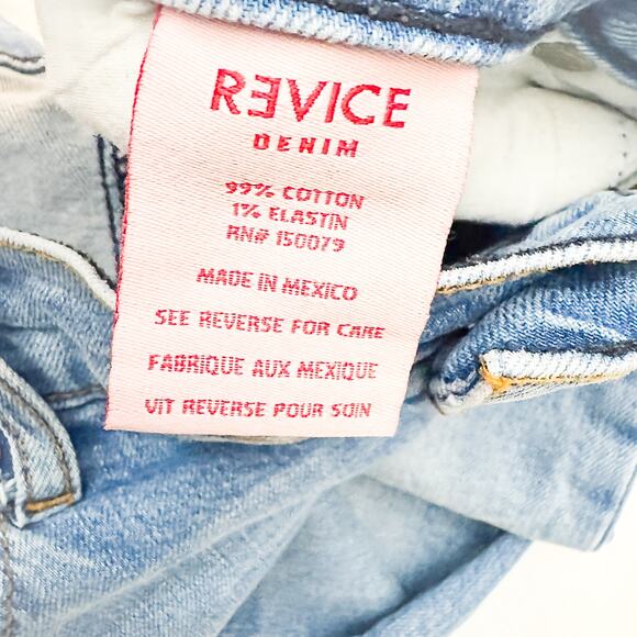Revice Venus Flares Light Wash Denim Jeans Seam Detailed Zip Fly Size 32 - Picture 7 of 8